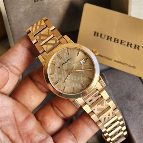 burberry watch bu9039|Burberry BU9039 The City Rose Gold Plated 38mm Check .